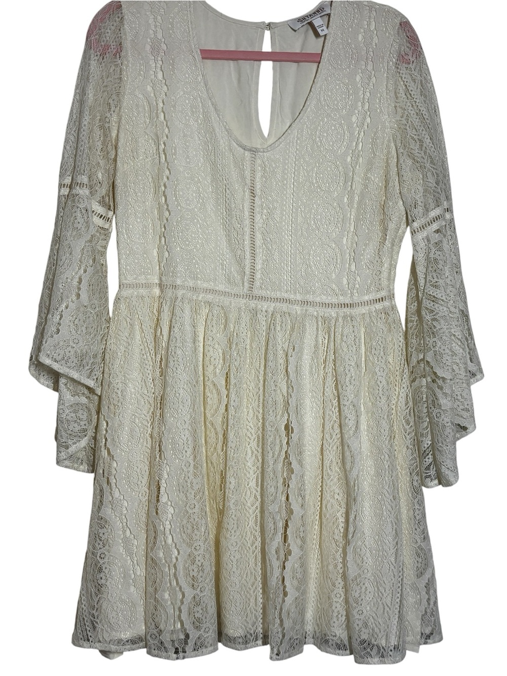 Shyanne Cream Lace Dress Top Medium
